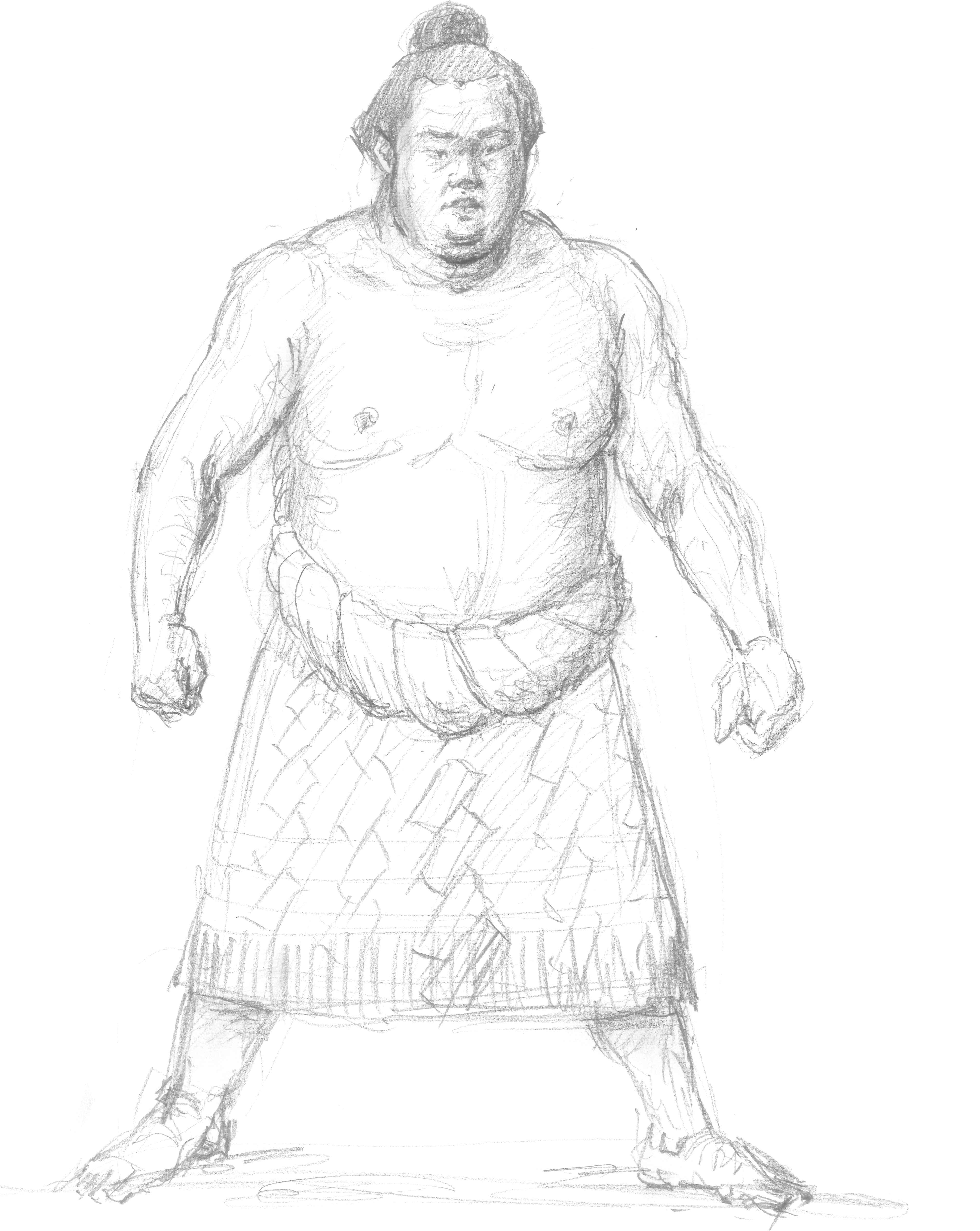 力士のラフ画